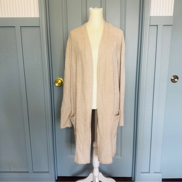 Barefoot Dreams Sweaters - Barefoot Dreams CozyChic Luxe Lite Women's Cream Open-Front Cardigan Sweater